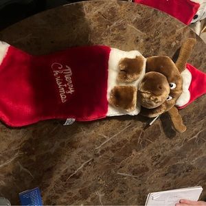 Chrisha Playful Plush Vintage 1988 Musical Christmas Stocking Large 30"